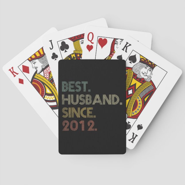 Best Husband Since 2012 Epic Couple Wedding Playing Cards (Back)