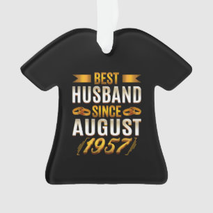 Best Husband Since August 1957 Cute Anniversary Ornament