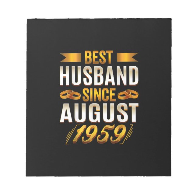 Best Husband Since August 1959 - Funny 61st Notepad (Front)