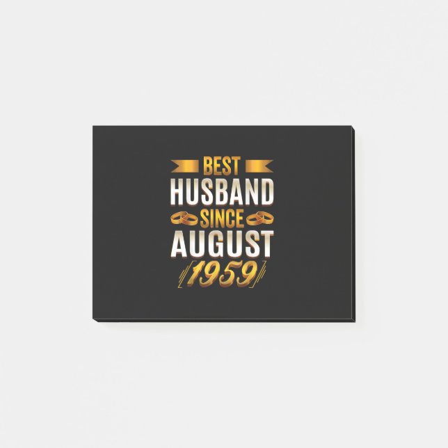 Best Husband Since August 1959 - Funny 61st Post-it Notes (Front)