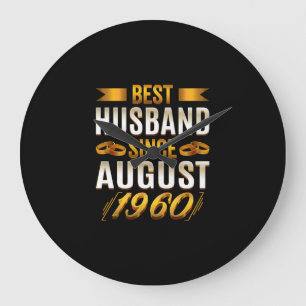 Best Husband Since August 1960 - Funny 60th Large Clock