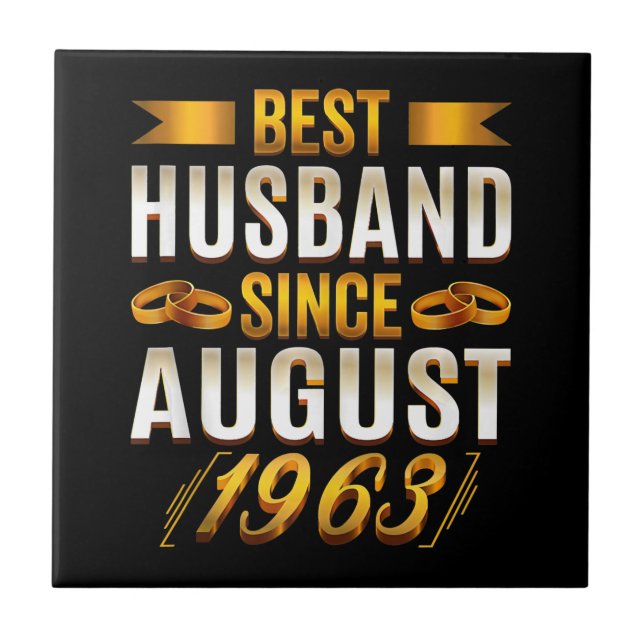 Best Husband Since August 1963 57th Anniversary Ceramic Tile (Front)
