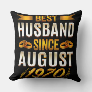 Best Husband Since August 1970 Funny Anniversary Cushion