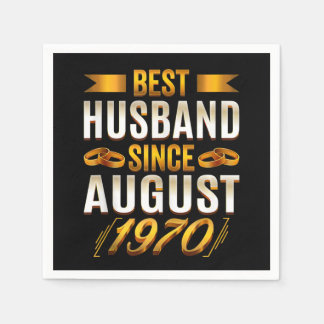 Best Husband Since August 1970 Funny Anniversary Napkin