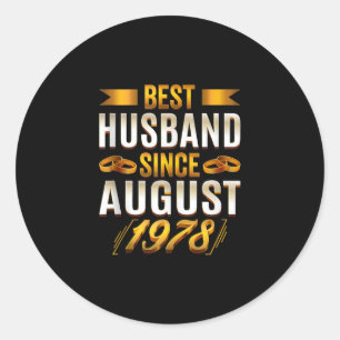 Best Husband Since August 1978 - Funny 42nd Classic Round Sticker