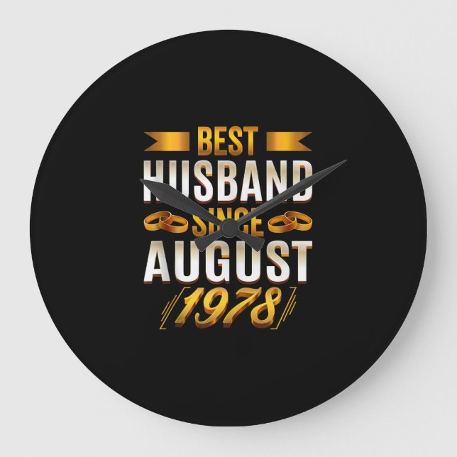 Best Husband Since August 1978 - Funny 42nd Large Clock (Front)