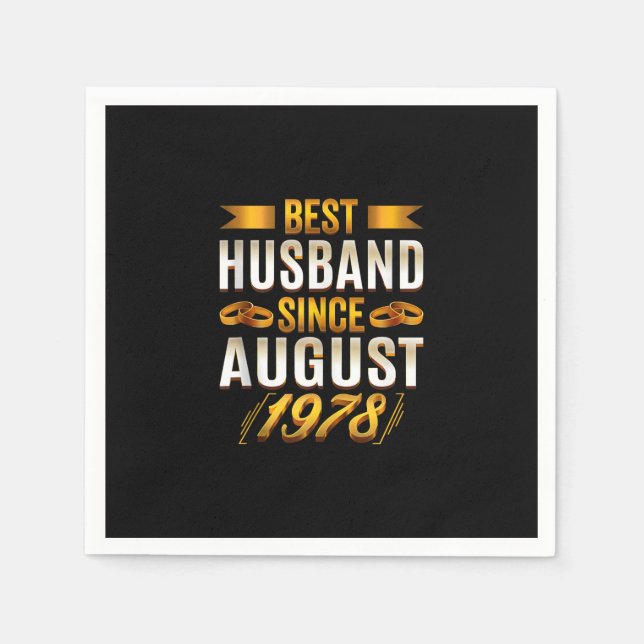 Best Husband Since August 1978 - Funny 42nd Napkin (Front)