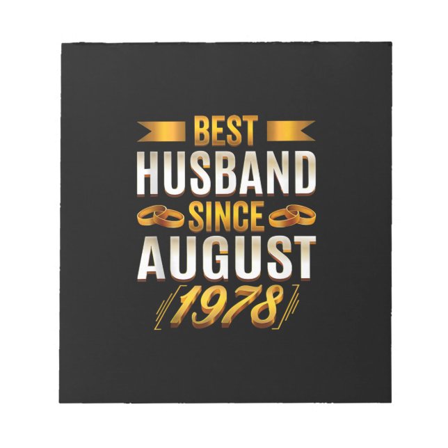 Best Husband Since August 1978 - Funny 42nd Notepad (Front)
