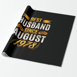 Best Husband Since August 1978 - Funny 42nd Wrapping Paper