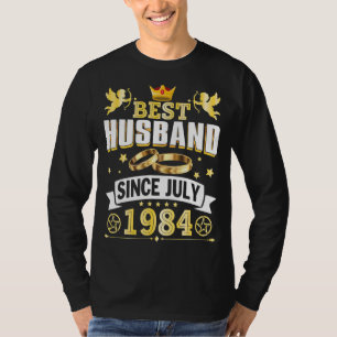 Best Husband Since July 1984 Happy Wedding Married T-Shirt