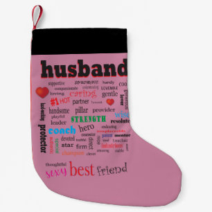 Best Husband Wonderful A1 Word Cloud Small Christmas Stocking