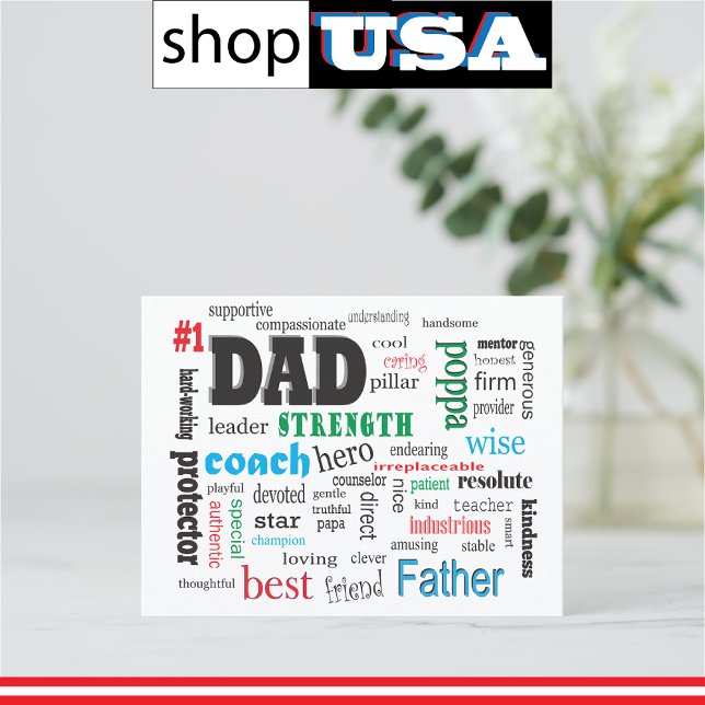 Best Husband Word Cloud 💙 Romantic Gift for Him Postcard (Creator Uploaded)