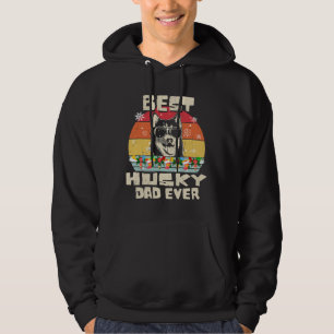 Best Husky Dad Ever Retro Christmas Hoodie