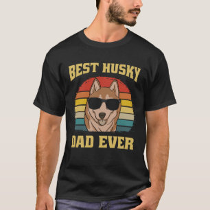 Best Husky Dog Dad Father Papa Ever Puppy  Retro T-Shirt