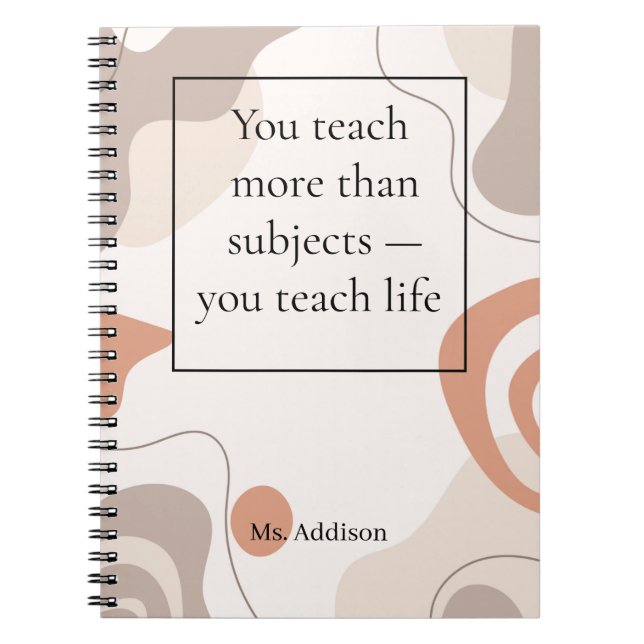 Best Inspirational teacher gift Notebook (Front)