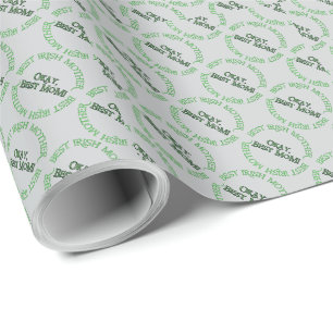 Best Irish Mother gray matte wrapping paper