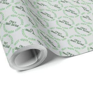 Best Irish Mother gray matte wrapping paper