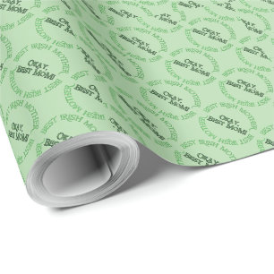 Best Irish Mother green matte wrapping paper