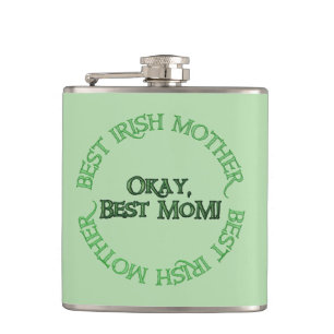 Best Irish Mother green wrapped flask
