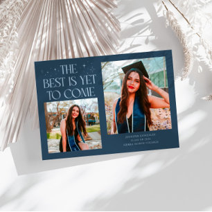 Best Is Yet To Come Navy Blue Grad Photo Announcement