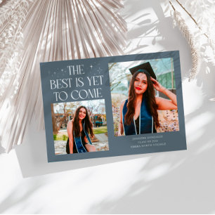 Best Is Yet To Come Slate Blue Grad Photo Announcement