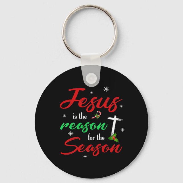 Best Jesus Is For Season Christmas Holiday Key Ring (Front)
