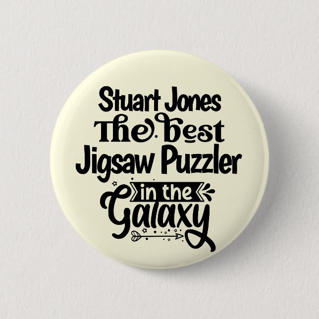 Best jigsaw puzzle hobbiest 6 cm round badge (Front)