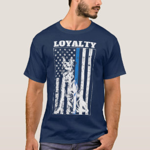 Best K9 Police Gift LOYALTY K9 Cop Thin Blue T-Shirt