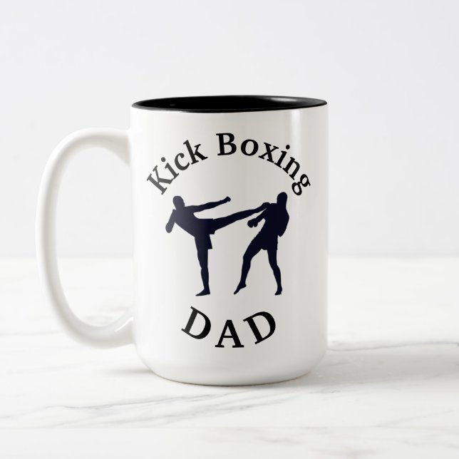 Best "Kick Boxing DAD" Ever!  Father's Day Two-Tone Coffee Mug (Left)