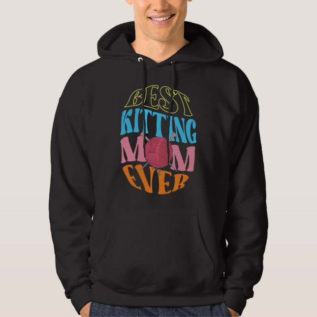 Best Knitting Mom Ever Crochet Yarn Collector Moth Hoodie (Front)