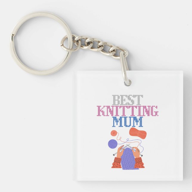 Best knitting mum 01  key ring (Front)