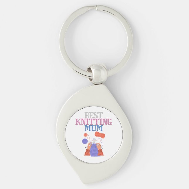 Best knitting mum 01  key ring (Front)