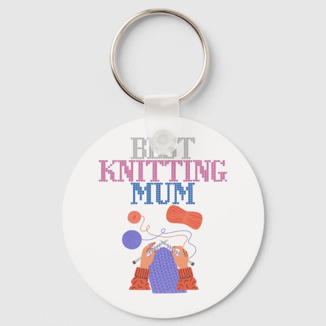Best knitting mum 01 key ring (Front)