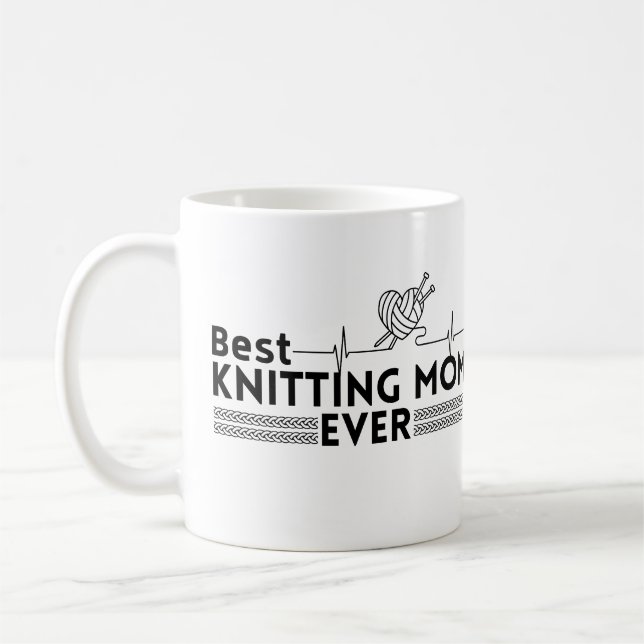 Best knitting mum ever coffee mug (Left)