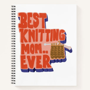 Best Knitting Mum Ever Retro Vintage Typography Notebook