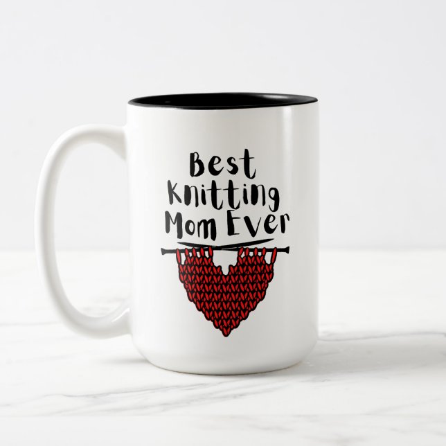 Best  Knitting  Mum Ever  Two-Tone Coffee Mug (Left)