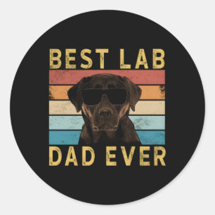 Best Lab Dad Ever Labrador Chocolate Lab Classic Round Sticker