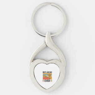 Best Lab Dad Ever Labrador Vintage T-Shirt Design_ Key Ring