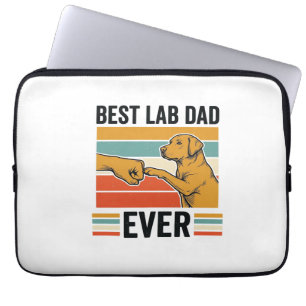 Best Lab Dad Ever Labrador Vintage T-Shirt Design_ Laptop Sleeve