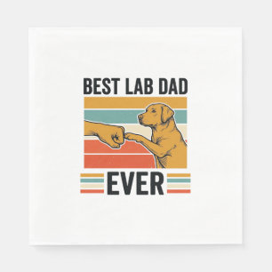 Best Lab Dad Ever Labrador Vintage T-Shirt Design_ Napkin