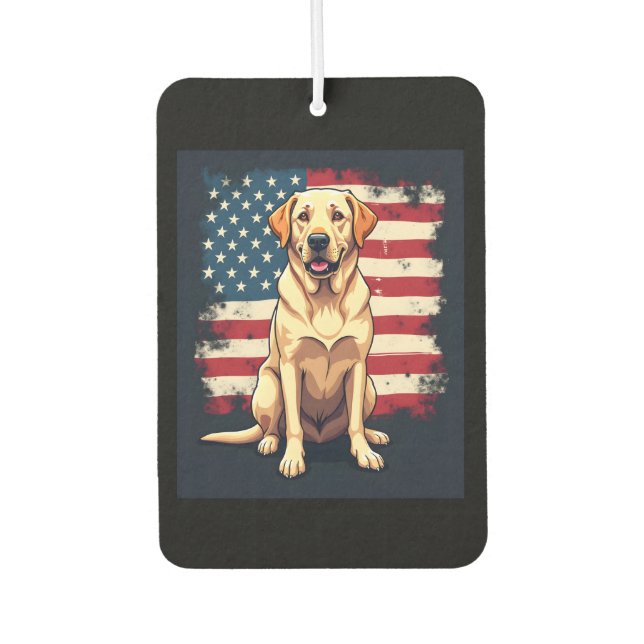 Best Labrador For Men Women Yellow Lab Dog Retriev Car Air Freshener (Front)