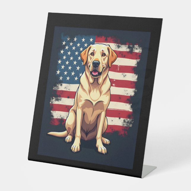 Best Labrador For Men Women Yellow Lab Dog Retriev Pedestal Sign (Front)