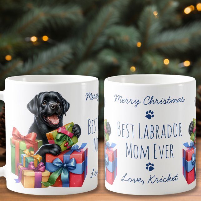 Best Labrador Mum Ever Merry Christmas Black Lab Coffee Mug (Creator Uploaded)