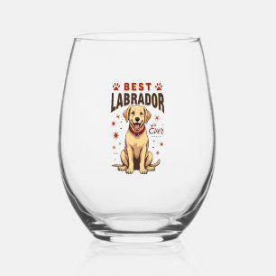 Best Labrador Parent Ever Vintage Labrador Retriev Stemless Wine Glass