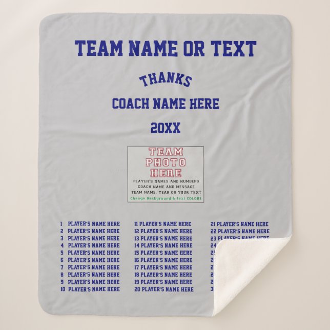 Best Lacrosse Coach Gifts, ALL Players, Coach Team Sherpa Blanket (Front)