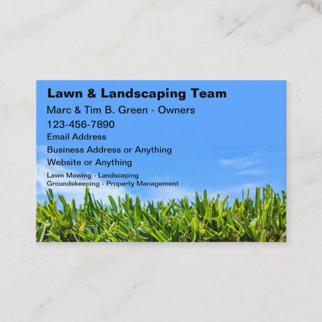 Best Lawn And Landscaper Business Cards (Front)