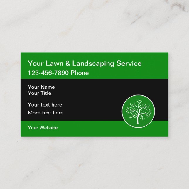 Best Lawn Care And Landscaping Business Card (Front)