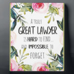 Best lawyer Gift Great Giftidea for Lawyers Quote Plaque<br><div class="desc">Best lawyer Gift Great Giftidea for Lawyers Thank you Quote - great quote - art prints on various materials. A great gift idea to brighten up your home. Also buy this artwork on phone cases, apparel, mugs, pillows and more. Poster and Art Print on clothing and for your wall –...</div>