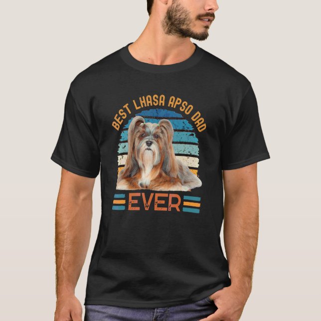 Best Lhasa Apso Dad Ever Dog Father's Day Tee (Front)