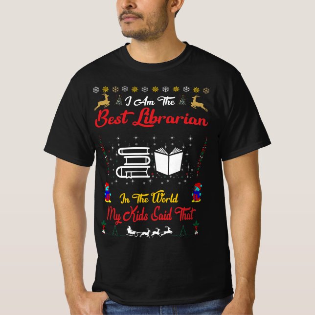 Best Librarian Christmas T-Shirt (Front)